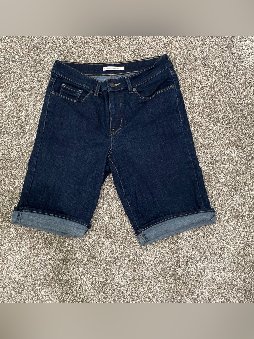 Levi's Dark Indigo Denim Bermuda Shorts